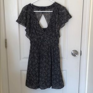 Dress with flutter sleeves